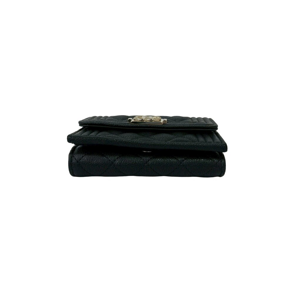 CHANEL Black Caviar Leather Logo Wallet - Picture 6 of 10